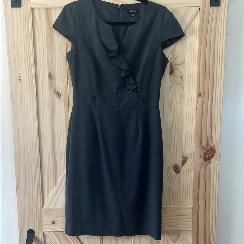 Tahari GreySheath Dress with Cap Sleeves